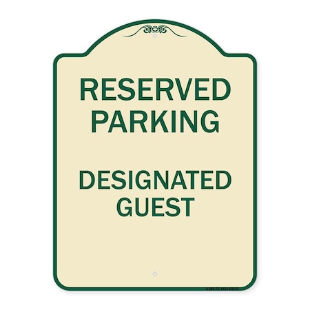 Signmission Reserved Parking Designated Guest Heavy-Gauge Aluminum Architectural Sign, 24" x 18", TG-1824-23153 A-DES-TG-1824-23153